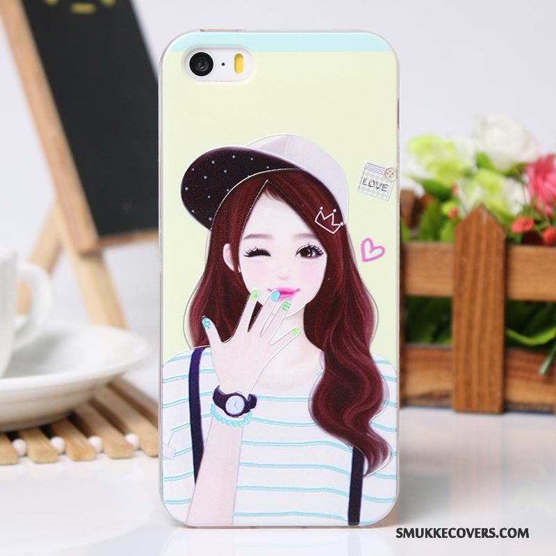 Etui iPhone 5/5s Beskyttelse Lyserød Cool, Cover iPhone 5/5s Cartoon Telefonny