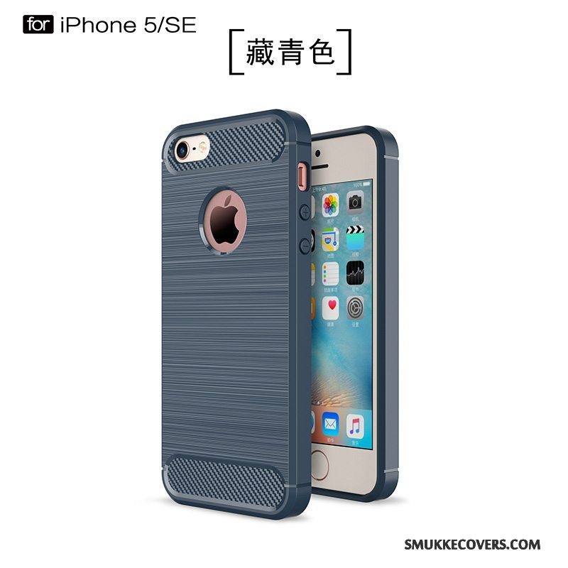 Etui iPhone 5/5s Beskyttelse Trend Fiber, Cover iPhone 5/5s Blød Nubuck Sort