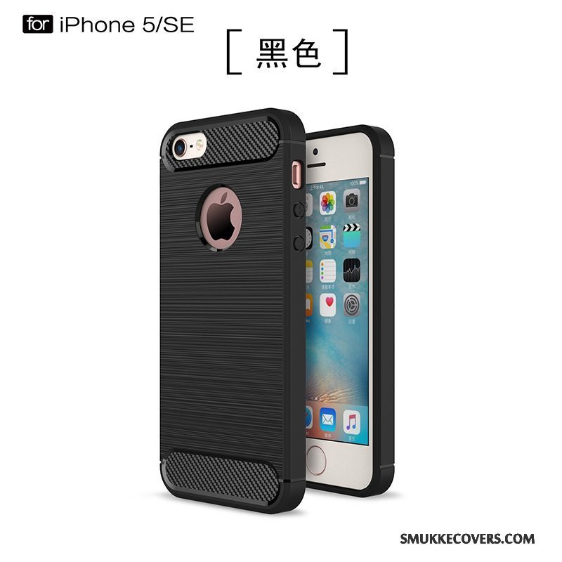 Etui iPhone 5/5s Beskyttelse Trend Fiber, Cover iPhone 5/5s Blød Nubuck Sort