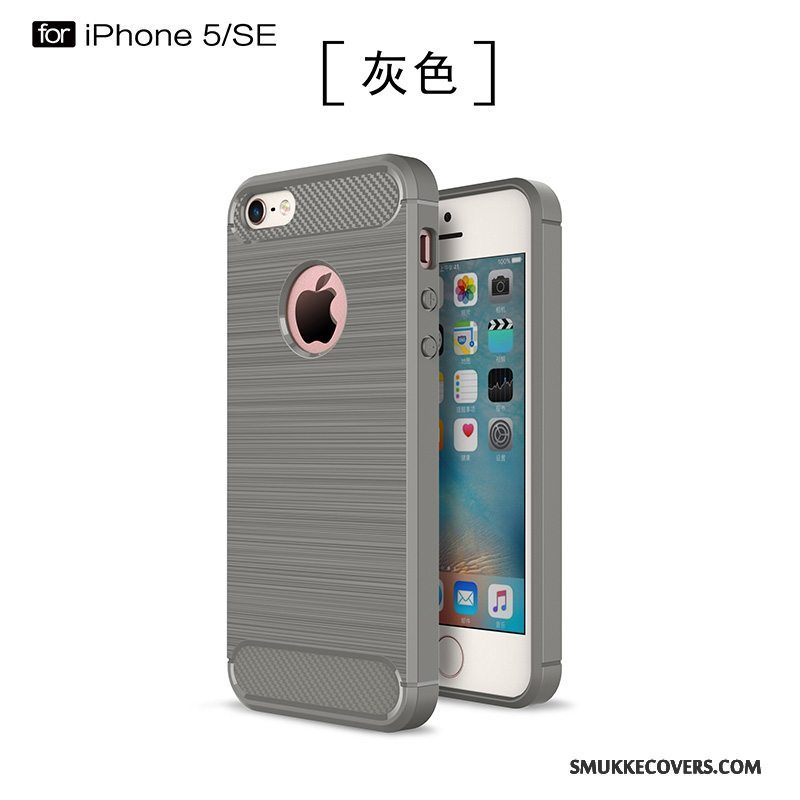 Etui iPhone 5/5s Beskyttelse Trend Fiber, Cover iPhone 5/5s Blød Nubuck Sort