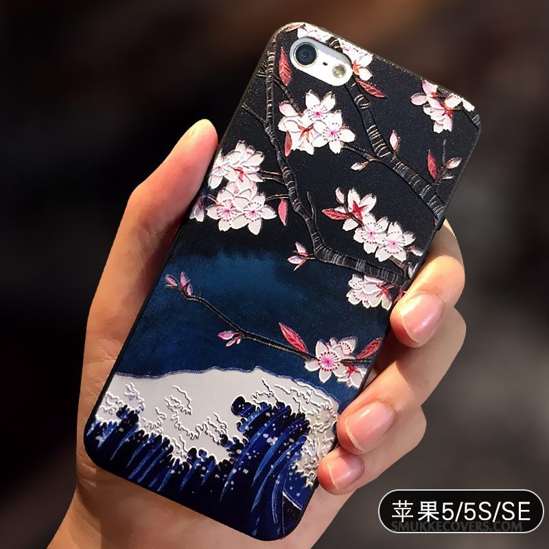 Etui iPhone 5/5s Blød Nubuck Gul, Cover iPhone 5/5s Kreativ Simple Kinesisk Stil