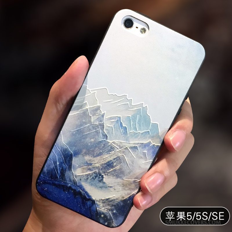 Etui iPhone 5/5s Blød Nubuck Gul, Cover iPhone 5/5s Kreativ Simple Kinesisk Stil