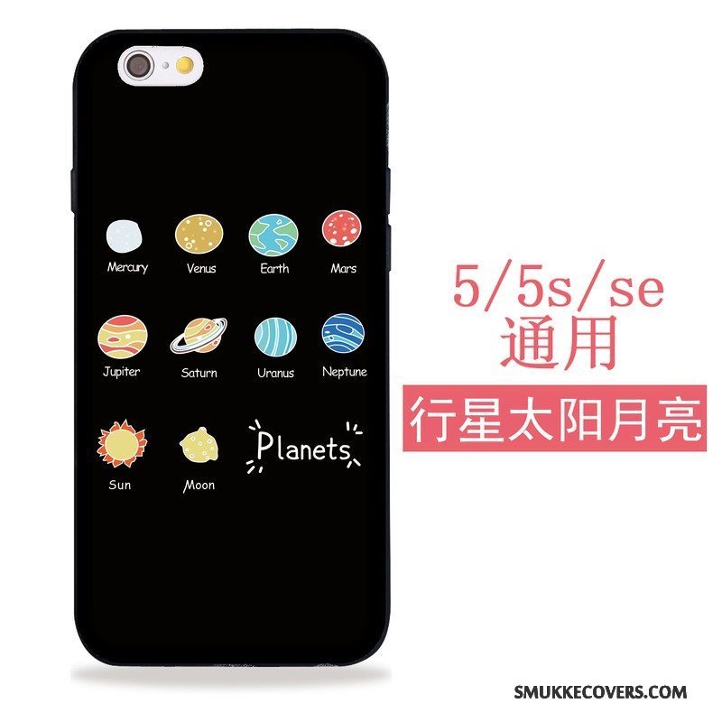 Etui iPhone 5/5s Blød Sort Telefon, Cover iPhone 5/5s Silikone