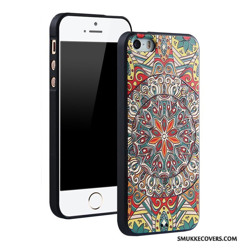 Etui iPhone 5/5s Blød Trend Anti-fald, Cover iPhone 5/5s Silikone Hængende Ornamenter Telefon