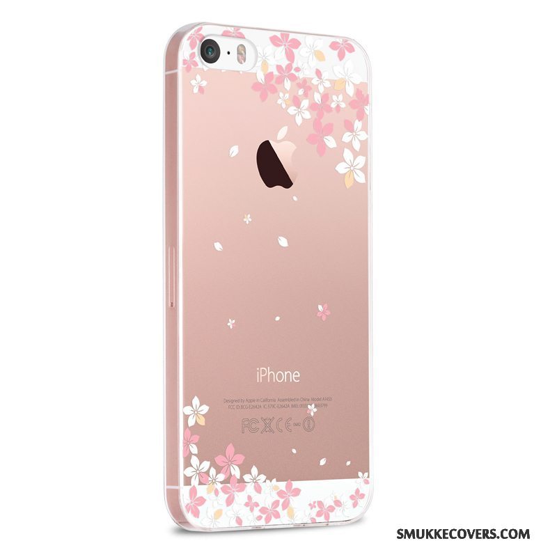 Etui iPhone 5/5s Cartoon Gennemsigtig Telefon, Cover iPhone 5/5s Silikone Anti-fald Smuk