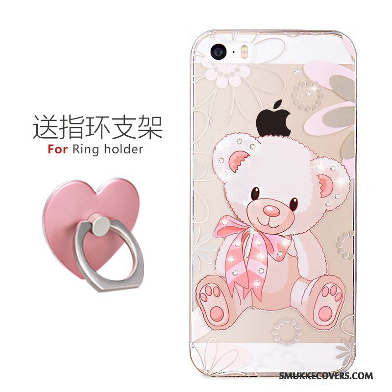 Etui iPhone 5/5s Cartoon Super Sødt Smuk, Cover iPhone 5/5s Silikone Trend Telefon