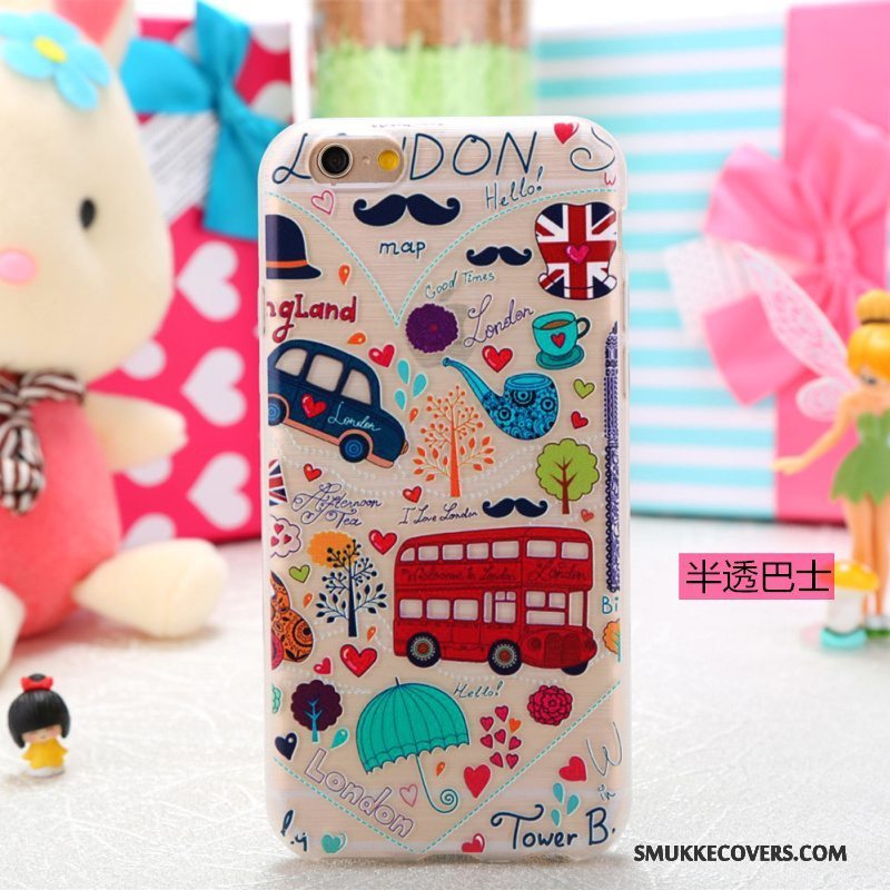 Etui iPhone 5/5s Cartoon Telefongennemsigtig, Cover iPhone 5/5s Farve Smuk