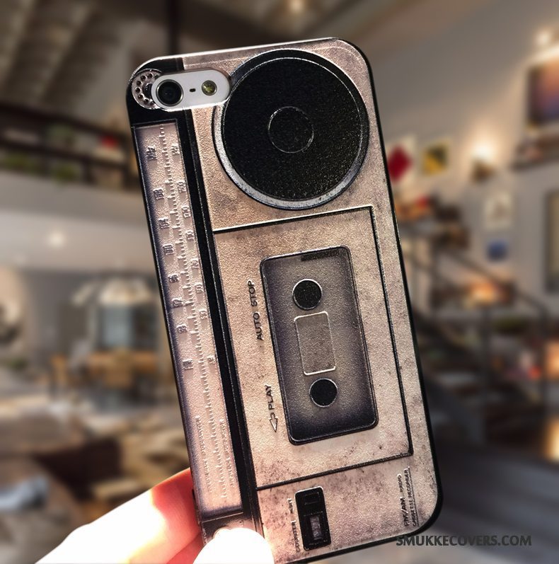 Etui iPhone 5/5s Kreativ Nubuck Anti-fald, Cover iPhone 5/5s Beskyttelse Blå Telefon