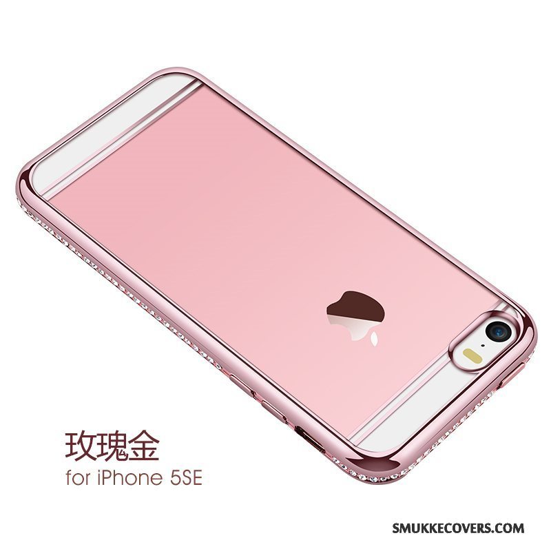 Etui iPhone 5/5s Luksus Telefontrend, Cover iPhone 5/5s Silikone Rosa Guld Lyserød