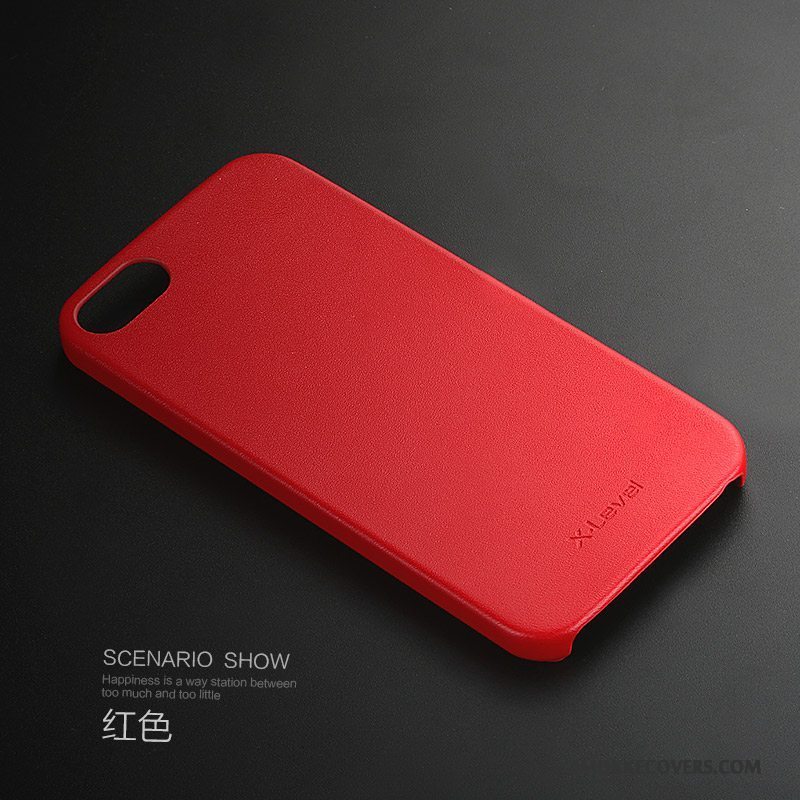 Etui iPhone 5/5s Læder Tynd Telefon, Cover iPhone 5/5s Beskyttelse Lyserød Lyse