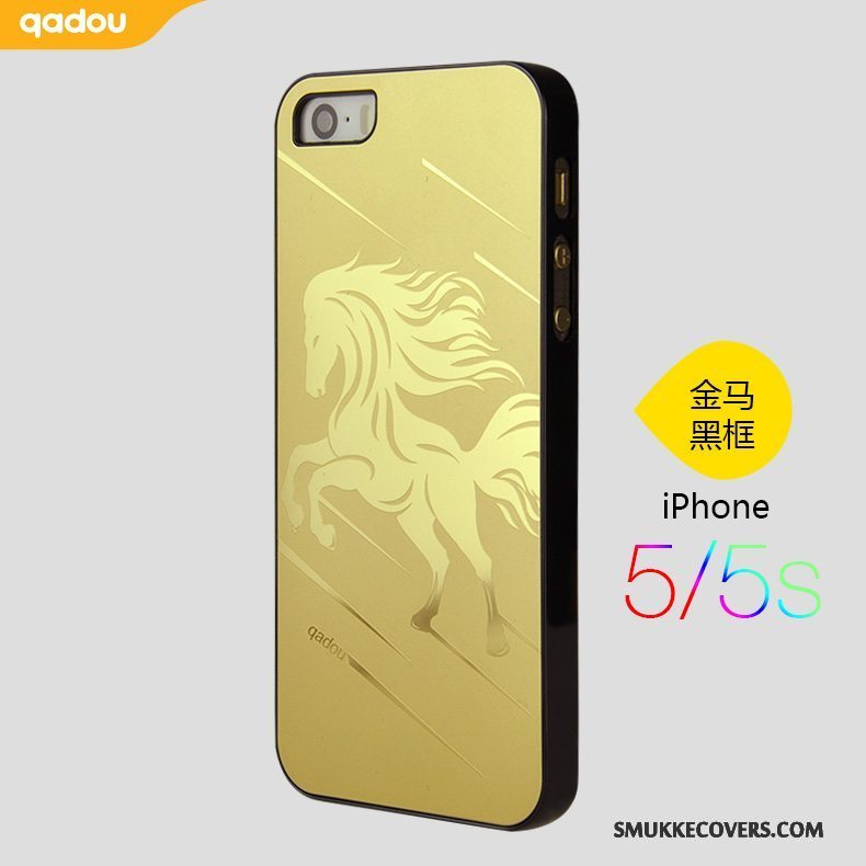 Etui iPhone 5/5s Metal Sølv Guld, Cover iPhone 5/5s Telefon