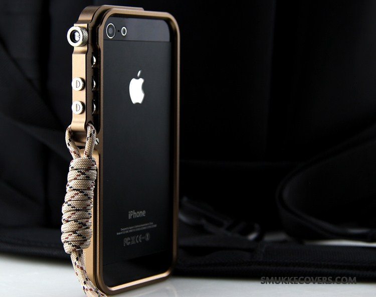 Etui iPhone 5/5s Metal Telefontrend, Cover iPhone 5/5s Guld Ramme