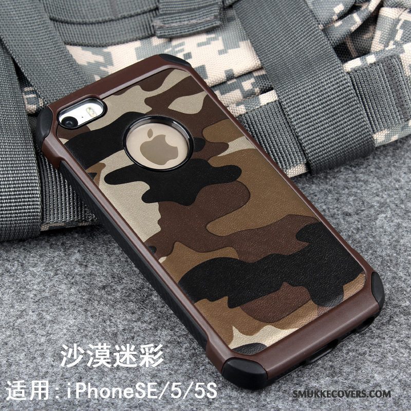 Etui iPhone 5/5s Silikone Anti-fald Blå, Cover iPhone 5/5s Kreativ Camouflage Telefon