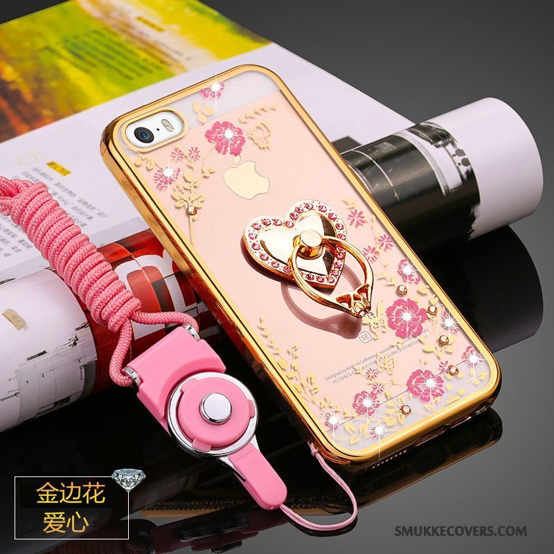 Etui iPhone 5/5s Silikone Anti-fald Hængende Ornamenter, Cover iPhone 5/5s Blød Trend Telefon