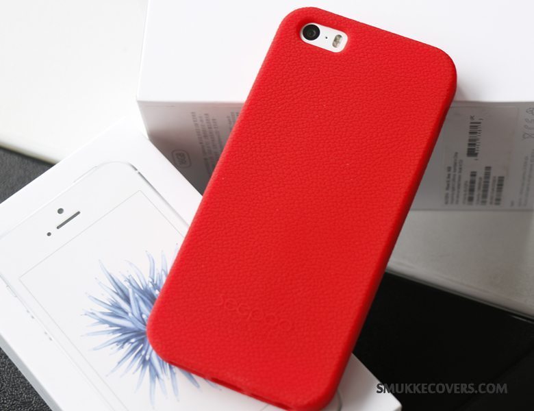 Etui iPhone 5/5s Silikone Lyserød Klud, Cover iPhone 5/5s Beskyttelse Telefon