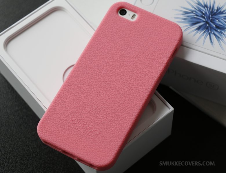 Etui iPhone 5/5s Silikone Lyserød Klud, Cover iPhone 5/5s Beskyttelse Telefon