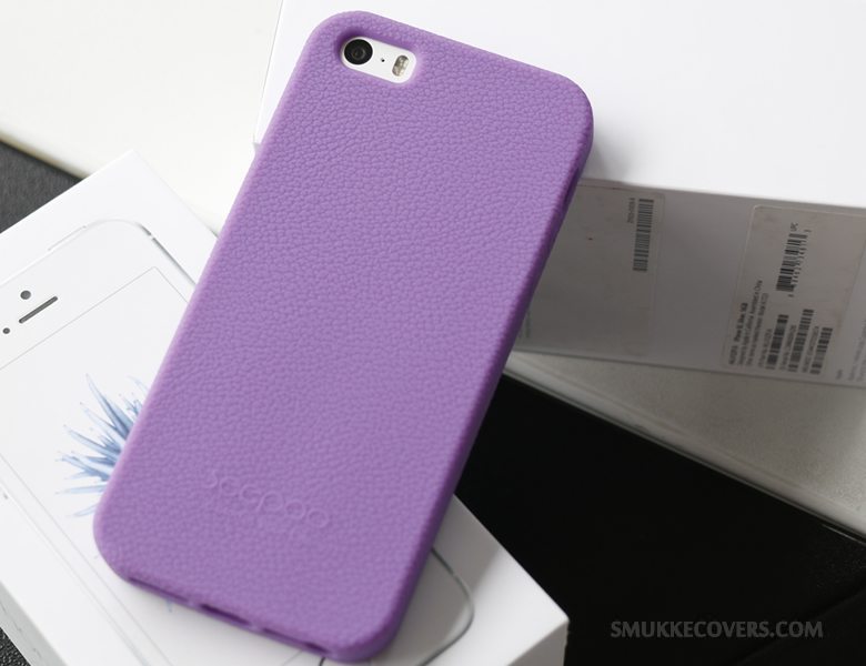 Etui iPhone 5/5s Silikone Lyserød Klud, Cover iPhone 5/5s Beskyttelse Telefon