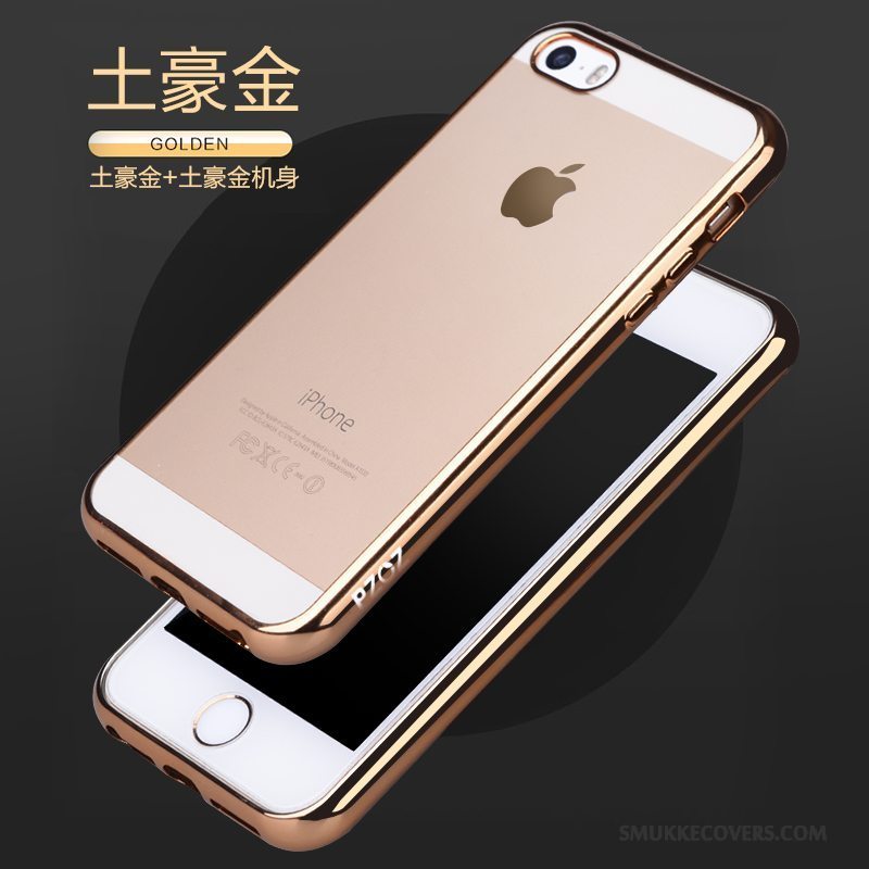 Etui iPhone 5/5s Silikone Telefonguld, Cover iPhone 5/5s Beskyttelse Trend Anti-fald