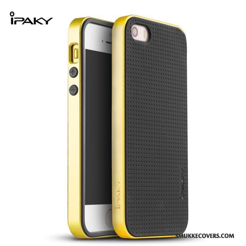 Etui iPhone 5/5s Silikone Trend Ramme, Cover iPhone 5/5s Beskyttelse Blå Telefon