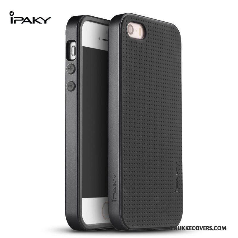 Etui iPhone 5/5s Silikone Trend Ramme, Cover iPhone 5/5s Beskyttelse Blå Telefon