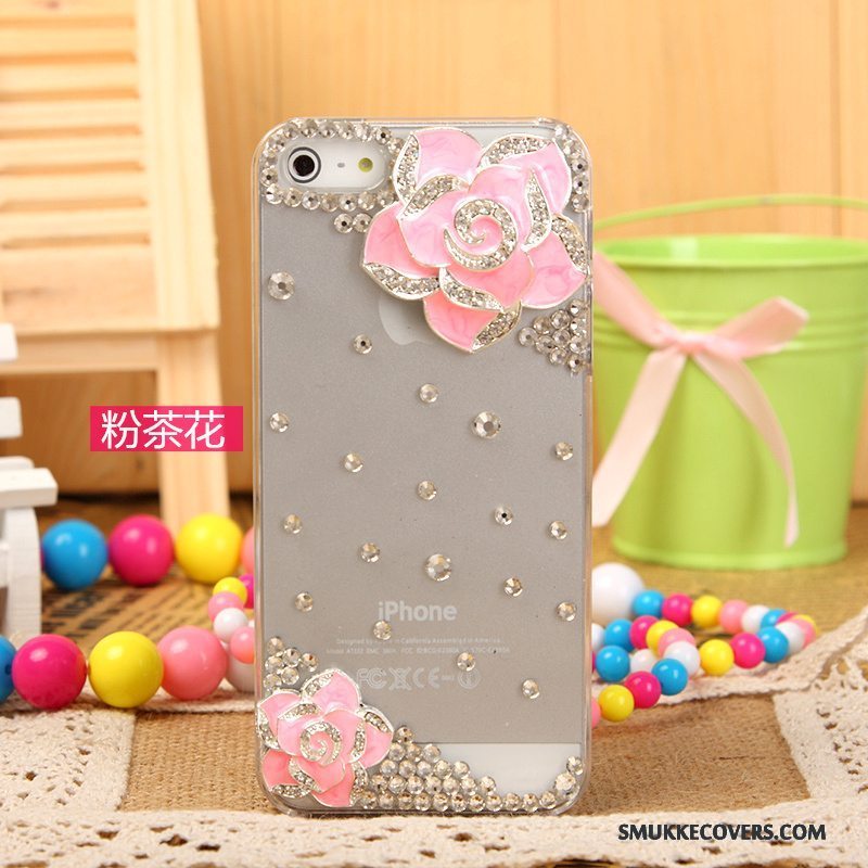 Etui iPhone 5/5s Strass Sølv Hvid, Cover iPhone 5/5s Beskyttelse Telefon