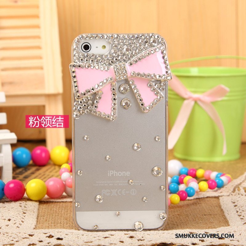 Etui iPhone 5/5s Strass Sølv Hvid, Cover iPhone 5/5s Beskyttelse Telefon