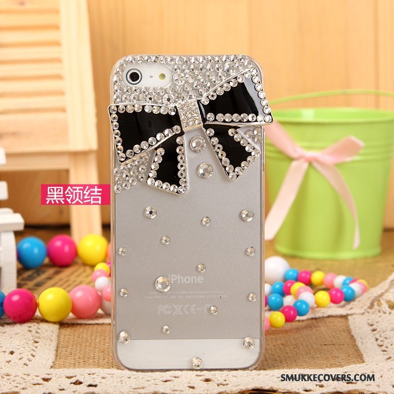 Etui iPhone 5/5s Strass Sølv Hvid, Cover iPhone 5/5s Beskyttelse Telefon