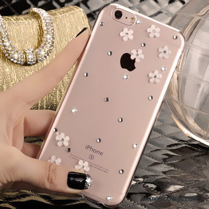 Etui iPhone 5/5s Strass Telefonlyserød, Cover iPhone 5/5s Beskyttelse