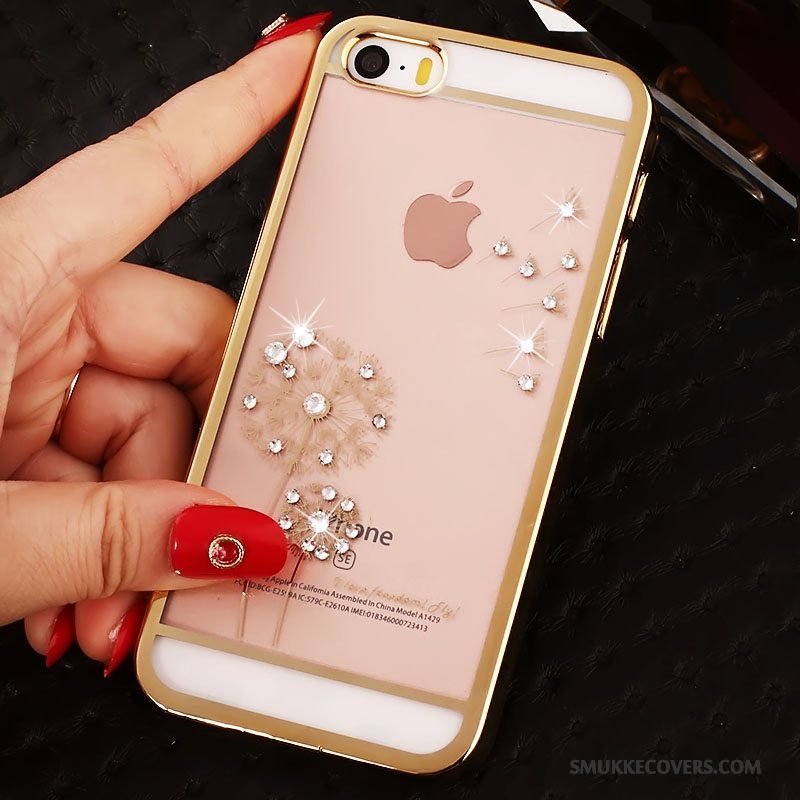 Etui iPhone 5/5s Strass Telefontrend, Cover iPhone 5/5s Beskyttelse Pulver Rød