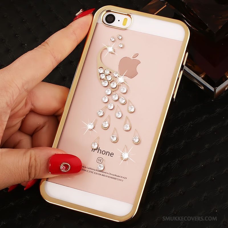 Etui iPhone 5/5s Strass Telefontrend, Cover iPhone 5/5s Beskyttelse Pulver Rød