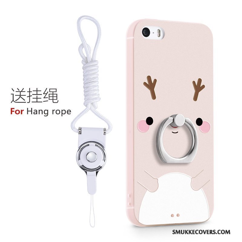 Etui iPhone 5/5s Support Telefonblå, Cover iPhone 5/5s Cartoon Trend Ring