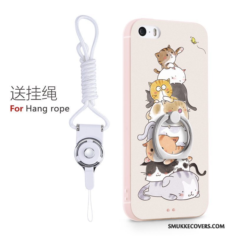 Etui iPhone 5/5s Support Telefonblå, Cover iPhone 5/5s Cartoon Trend Ring