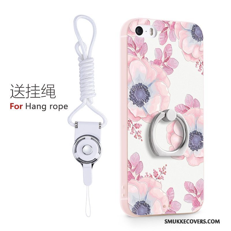 Etui iPhone 5/5s Support Telefonblå, Cover iPhone 5/5s Cartoon Trend Ring