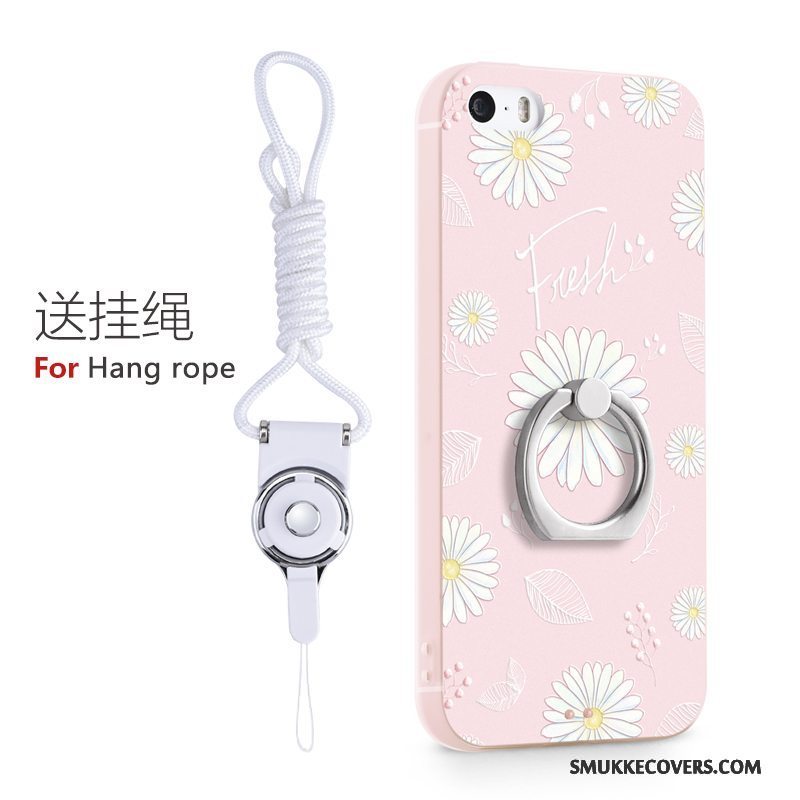 Etui iPhone 5/5s Support Telefonblå, Cover iPhone 5/5s Cartoon Trend Ring