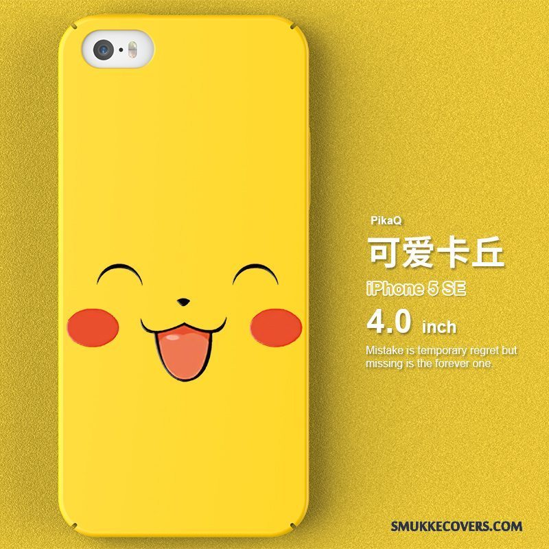 Etui iPhone 5/5s Tasker Nubuck Pulver, Cover iPhone 5/5s Cartoon Gul Simple