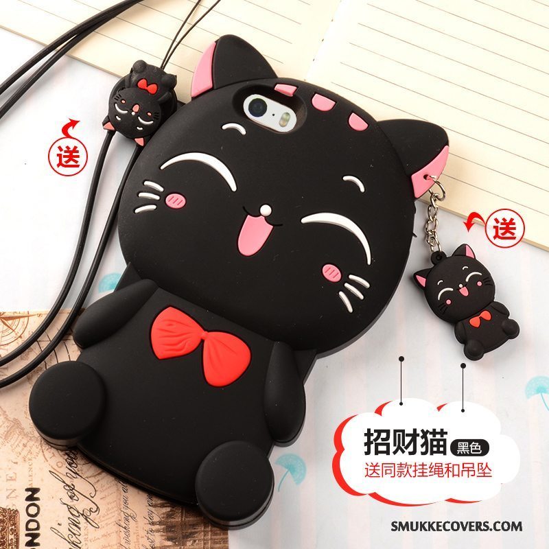 Etui iPhone 5/5s Tasker Sort Trend, Cover iPhone 5/5s Cartoon Anti-fald Telefon