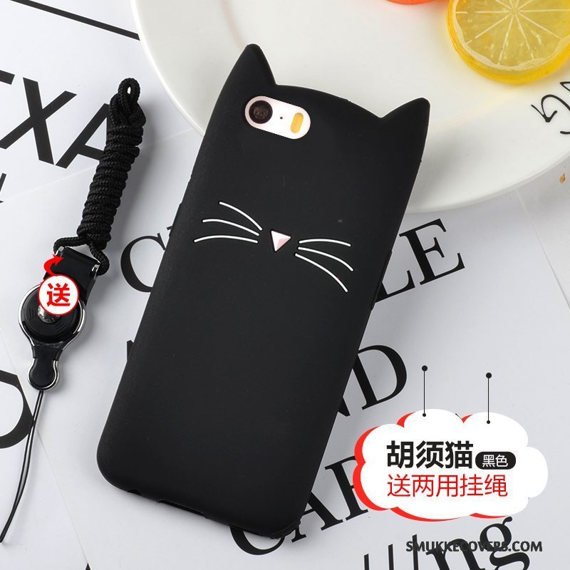 Etui iPhone 5/5s Tasker Sort Trend, Cover iPhone 5/5s Cartoon Anti-fald Telefon