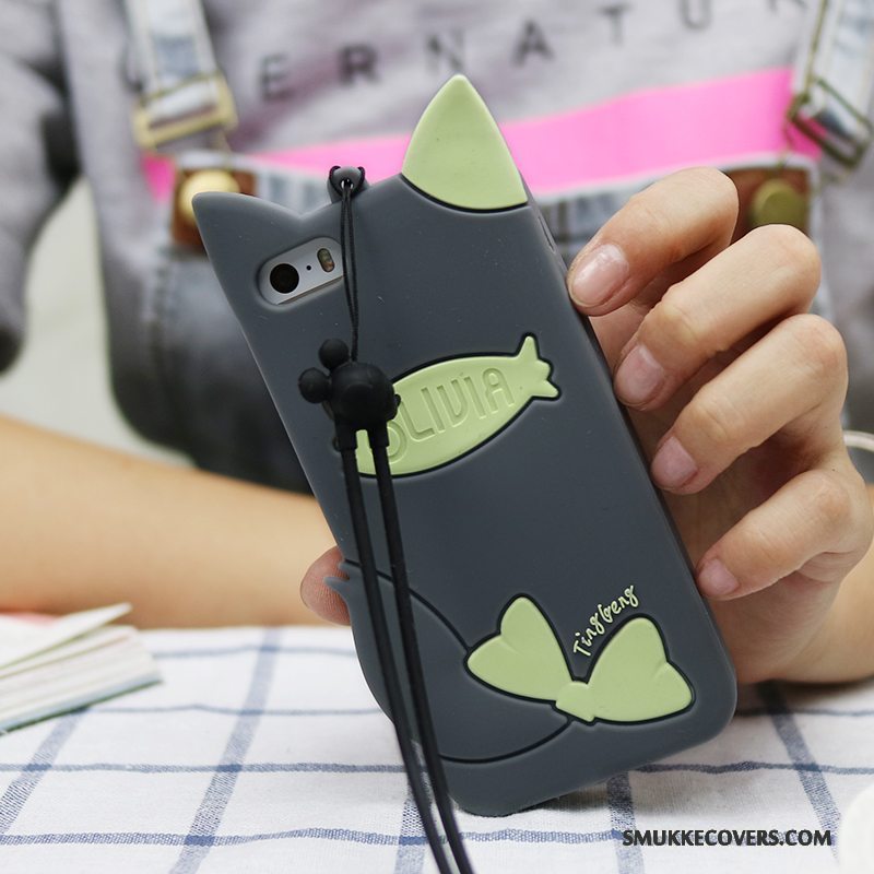 Etui iPhone 5c Cartoon Hængende Ornamenter Anti-fald, Cover iPhone 5c Blød Telefonlilla