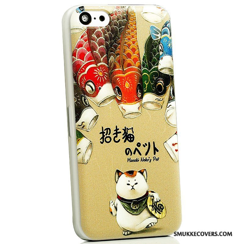 Etui iPhone 5c Cartoon Nubuck Anti-fald, Cover iPhone 5c Farve Bagdæksel Smuk