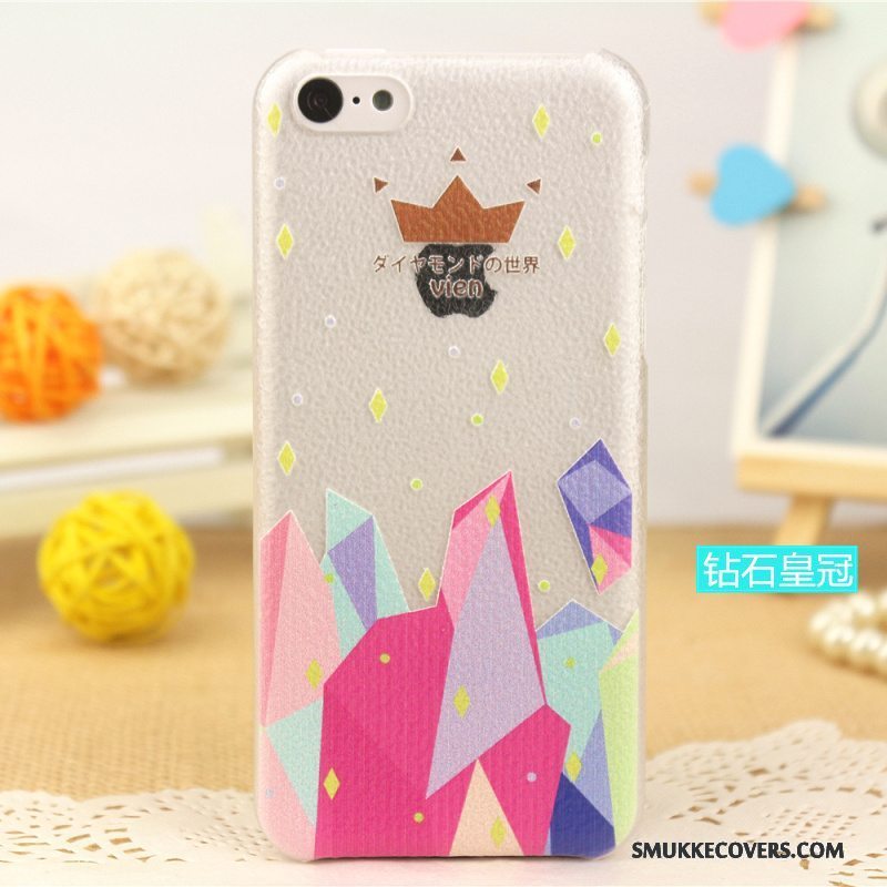 Etui iPhone 5c Læder Tynd Mønster, Cover iPhone 5c Beskyttelse Tilpas Rød