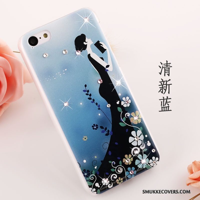 Etui iPhone 5c Malet Nubuck Anti-fald, Cover iPhone 5c Strass Telefontrend