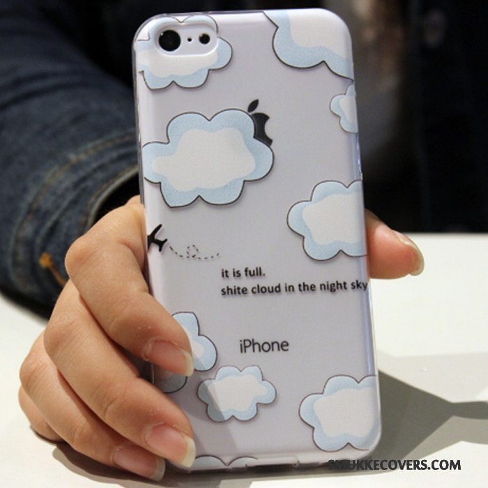 Etui iPhone 5c Silikone Blå Telefon, Cover iPhone 5c Cartoon Trend Anti-fald