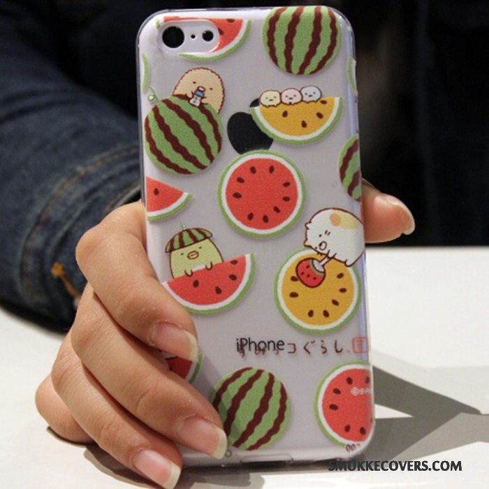 Etui iPhone 5c Silikone Blå Telefon, Cover iPhone 5c Cartoon Trend Anti-fald