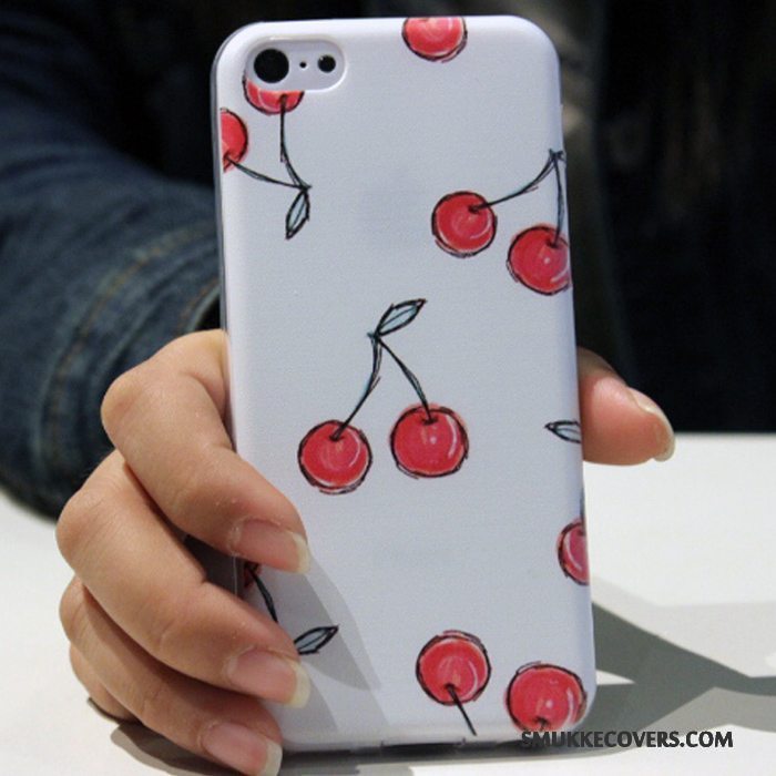 Etui iPhone 5c Silikone Blå Telefon, Cover iPhone 5c Cartoon Trend Anti-fald