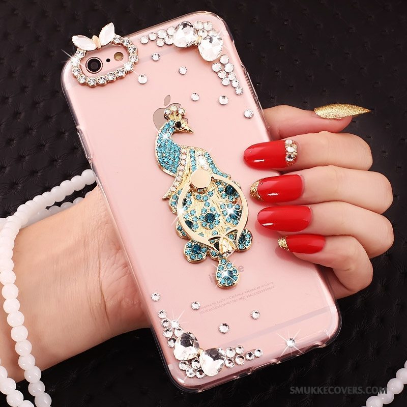 Etui iPhone 5c Silikone Telefonlyserød, Cover iPhone 5c Kreativ Ring Hængende Ornamenter