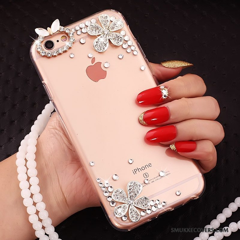 Etui iPhone 5c Silikone Telefonlyserød, Cover iPhone 5c Kreativ Ring Hængende Ornamenter