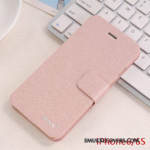 Etui iPhone 6/6s Beskyttelse Pulver Rød, Cover iPhone 6/6s Læder Dyb Farve Anti-fald