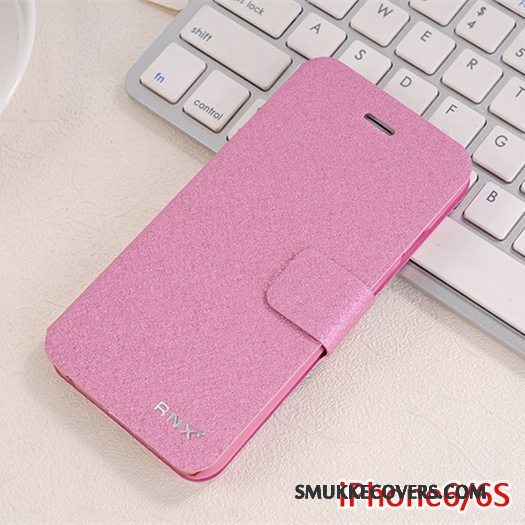 Etui iPhone 6/6s Beskyttelse Pulver Rød, Cover iPhone 6/6s Læder Dyb Farve Anti-fald