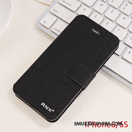 Etui iPhone 6/6s Beskyttelse Pulver Rød, Cover iPhone 6/6s Læder Dyb Farve Anti-fald