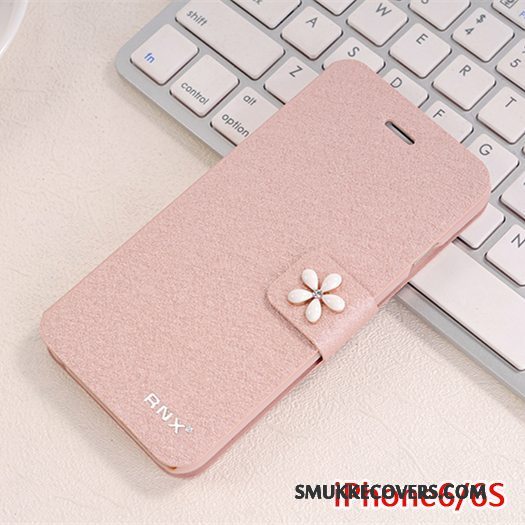 Etui iPhone 6/6s Beskyttelse Pulver Rød, Cover iPhone 6/6s Læder Dyb Farve Anti-fald